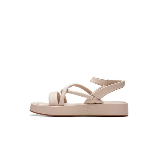 Sandały damskie Clarks płaskie casualowe z klamrą 