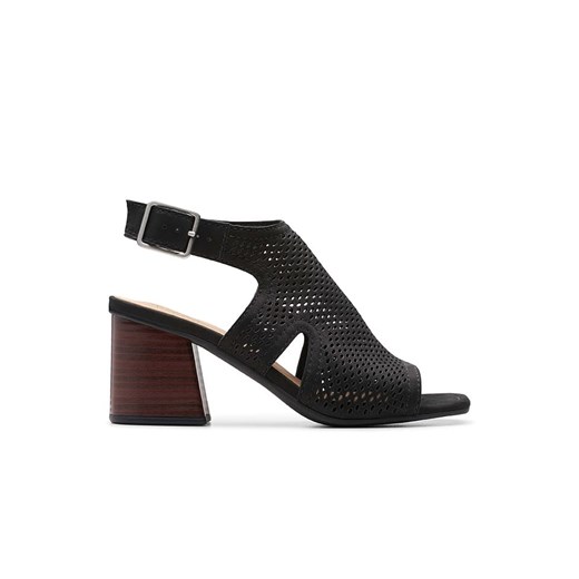 Clarks Skórzane sandały &quot;Siara&quot; w kolorze czarnym na obcasie ze sklepu Limango Polska w kategorii Sandały damskie - zdjęcie 174595992
