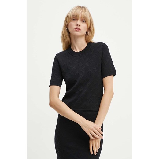 Pinko bluzka damska kolor czarny wzorzysta 103976 A21T ze sklepu ANSWEAR.com w kategorii Bluzki damskie - zdjęcie 174598402