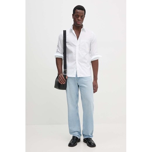 Calvin Klein Jeans koszula bawełniana męska kolor zielony regular z kołnierzykiem klasycznym J30J326182 ze sklepu ANSWEAR.com w kategorii Koszule męskie - zdjęcie 174598450