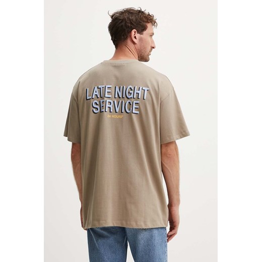 Les Deux t-shirt bawełniany męski kolor beżowy z nadrukiem LDM101197 ze sklepu ANSWEAR.com w kategorii T-shirty męskie - zdjęcie 174598943