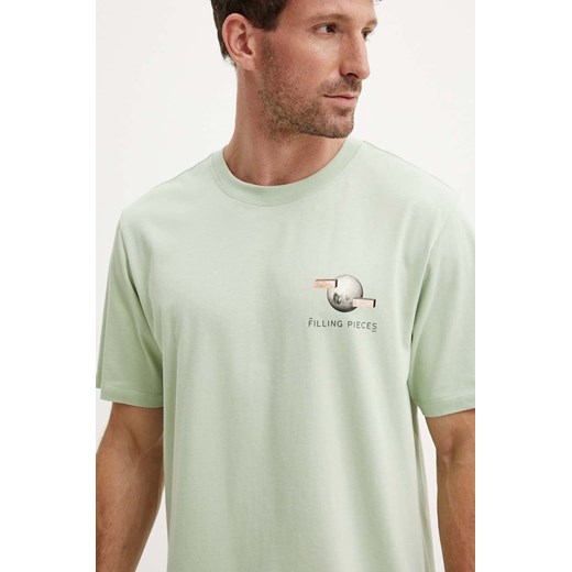 Filling Pieces t-shirt bawełniany kolor zielony z nadrukiem 74414086001 ze sklepu ANSWEAR.com w kategorii T-shirty męskie - zdjęcie 174599001