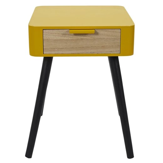 Designerski stolik nocny z szufladą żółty + czarny W2-F08 ze sklepu Edinos.pl w kategorii Stoliki i szafki nocne - zdjęcie 174601750