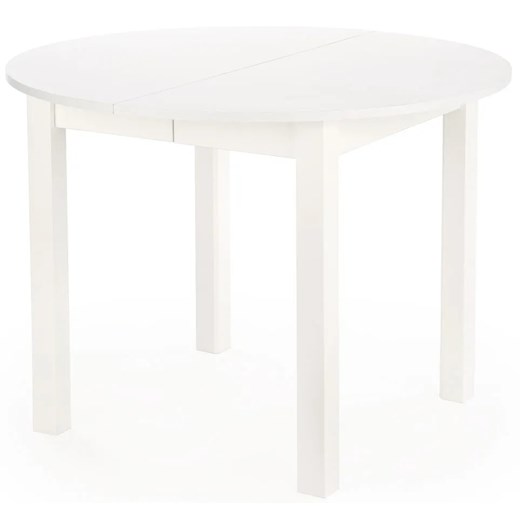 Biały okrągły stół rozkładany 102-142 cm - Alenox ze sklepu Edinos.pl w kategorii Stoły - zdjęcie 174602084