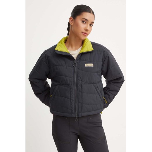 Columbia kurtka Wallowa Insulated damska kolor czarny przejściowa oversize 2090751 ze sklepu ANSWEAR.com w kategorii Kurtki damskie - zdjęcie 174604314