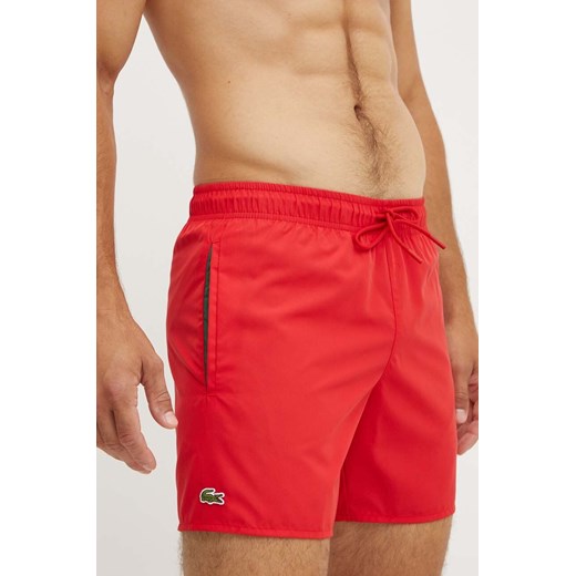 Lacoste szorty kąpielowe kolor czerwony ze sklepu ANSWEAR.com w kategorii Kąpielówki - zdjęcie 174604521