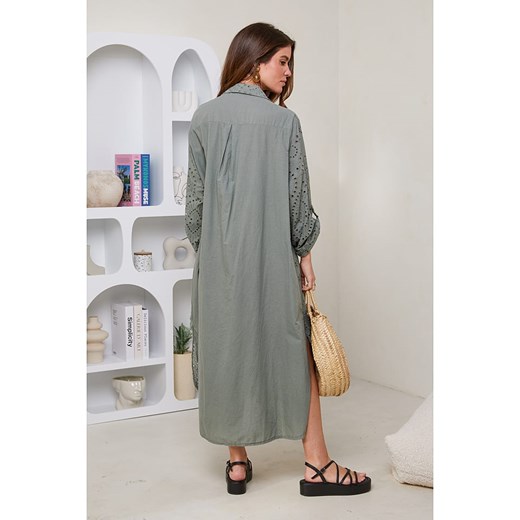 Rodier Lin Lniana sukienka w kolorze khaki Rodier Lin S/M promocyjna cena Limango Polska