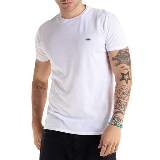 Koszulka Lacoste Crew Neck Pime Cotton Jersey TH6709-001 - biała ze sklepu streetstyle24.pl w kategorii T-shirty męskie - zdjęcie 174609931