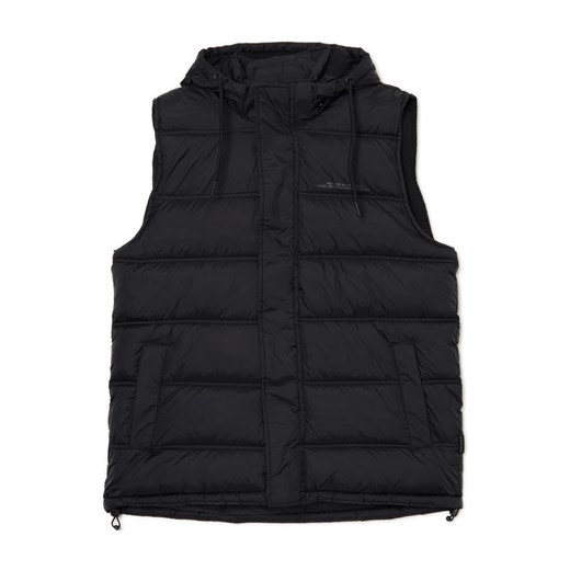 Cropp - Czarna pikowana kamizelka z kapturem - czarny Cropp XXL Cropp