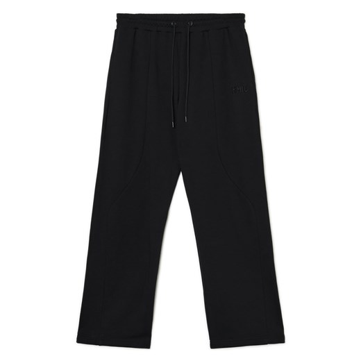 Cropp - Czarne spodnie dresowe z zatrzaskami - czarny Cropp M Cropp