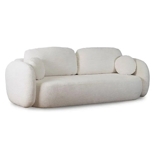 Kremowa rozkładana sofa z pojemnikiem - Agra 5X ze sklepu Edinos.pl w kategorii Sofy i kanapy - zdjęcie 174614632