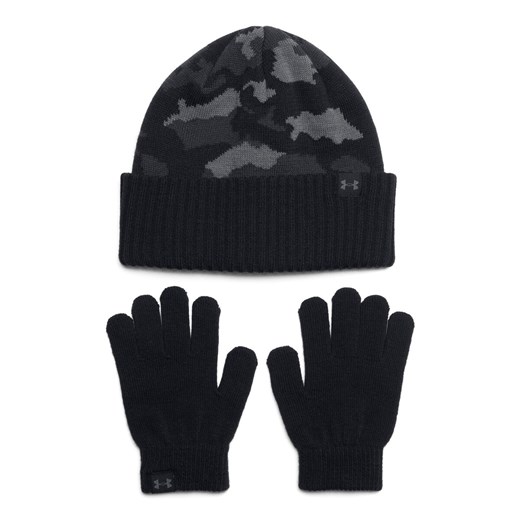 Chłopięcy zestaw czapka zimowa i rękawiczki Under Armour B Beanie/Glove Combo - czarne ze sklepu Sportstylestory.com w kategorii Czapki dziecięce - zdjęcie 174616301