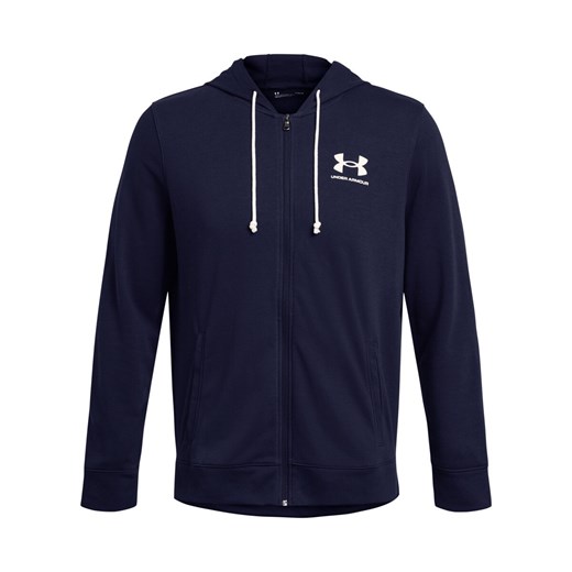 Męska bluza dresowa rozpinana z kapturem Under Armour UA Rival Terry Lc Fz - granatowa ze sklepu Sportstylestory.com w kategorii Bluzy męskie - zdjęcie 174616423