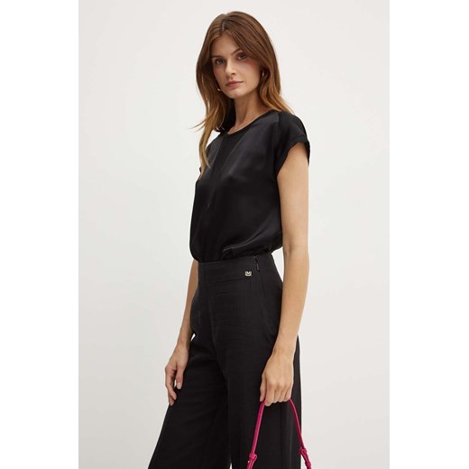 Pinko bluzka damska kolor czarny gładka 103951 A206 ze sklepu ANSWEAR.com w kategorii Bluzki damskie - zdjęcie 174617963