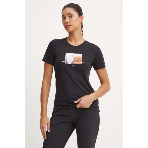 Salewa t-shirt sportowy Pure Design kolor czarny 00.0000028810 ze sklepu ANSWEAR.com w kategorii Bluzki damskie - zdjęcie 174618540