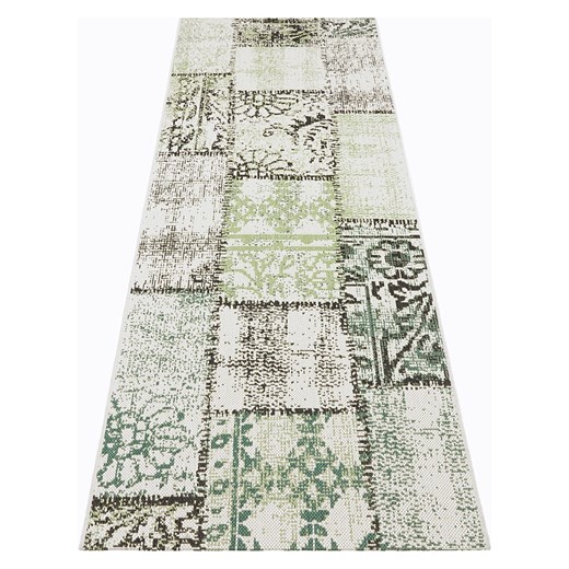 NORTHRUGS Dywan zewnętrzny &quot;Symi&quot; w kolorze zielono-kremowo-czarnym Northrugs 80x200 cm okazyjna cena Limango Polska