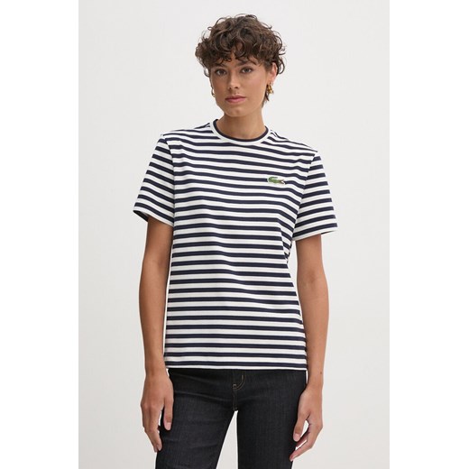 Lacoste t-shirt bawełniany kolor granatowy ze sklepu ANSWEAR.com w kategorii Bluzki damskie - zdjęcie 174620373