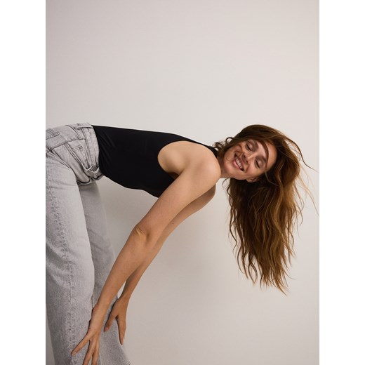 Reserved - Gładkie body slim fit - czarny Reserved L Reserved