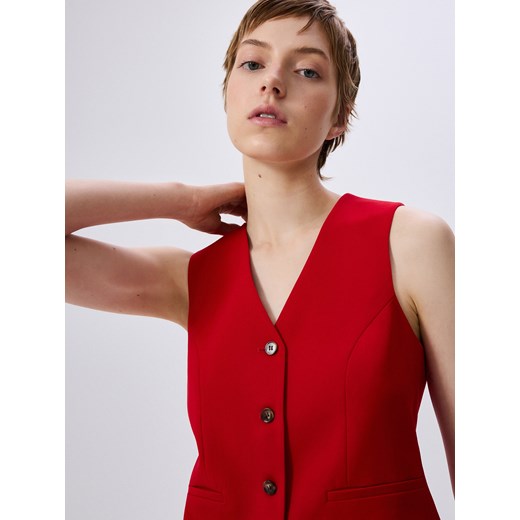 Reserved - Kamizelka z dodatkiem wiskozy - czerwony Reserved M Reserved