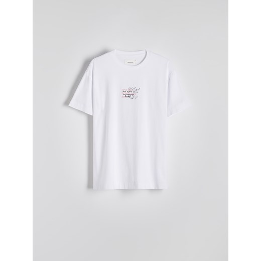 T-shirt męski biały Reserved