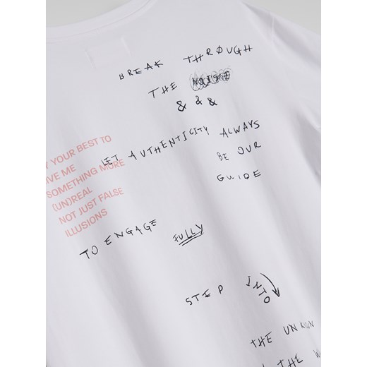 Reserved t-shirt męski biały