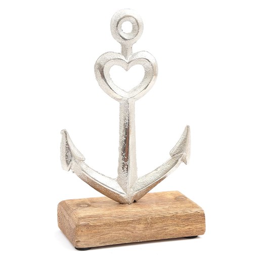 SiL Interiors Figurka dekoracyjna &quot;Anchor&quot; w kolorze srebrno-jasnobrązowym - 10 x 17 cm ze sklepu Limango Polska w kategorii Dekoracje - zdjęcie 174625193