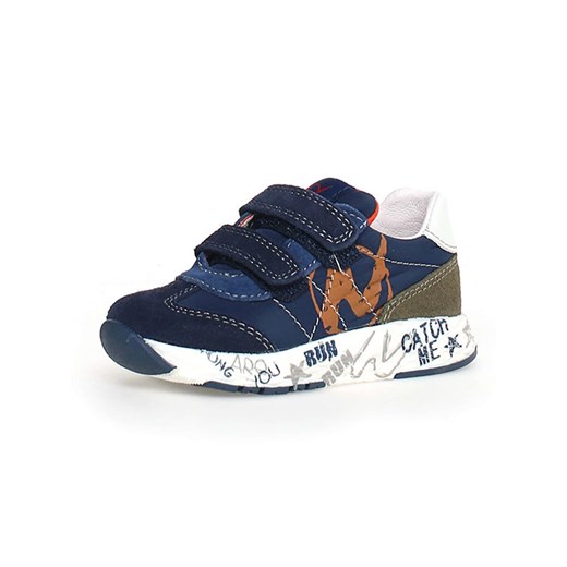 Naturino Skórzane sneakersy &quot;Jesko 2&quot; w kolorze granatowo-niebieskim ze sklepu Limango Polska w kategorii Buty sportowe dziecięce - zdjęcie 174625273