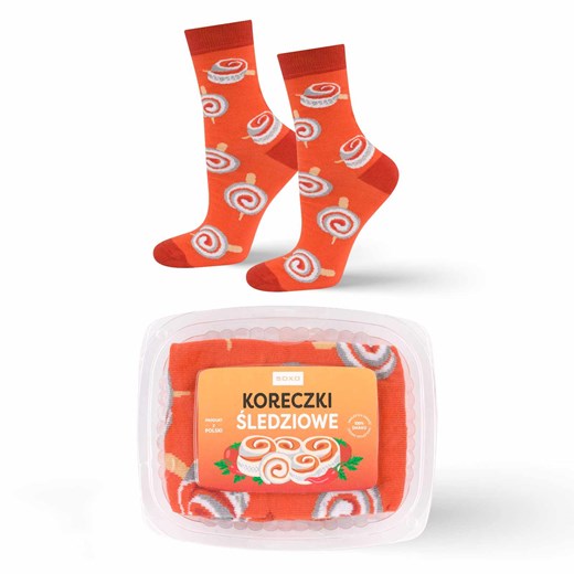Skarpetki damskie SOXO Koreczki śledziowe w pudełku ze sklepu Sklep SOXO w kategorii Skarpetki damskie - zdjęcie 174626101