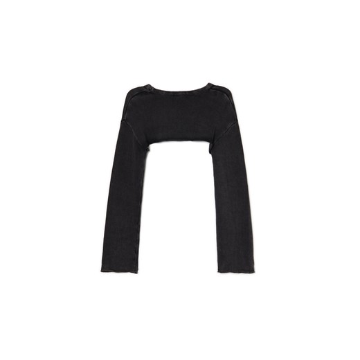 Cropp - Krótki sweter z agrafkami - czarny Cropp M Cropp