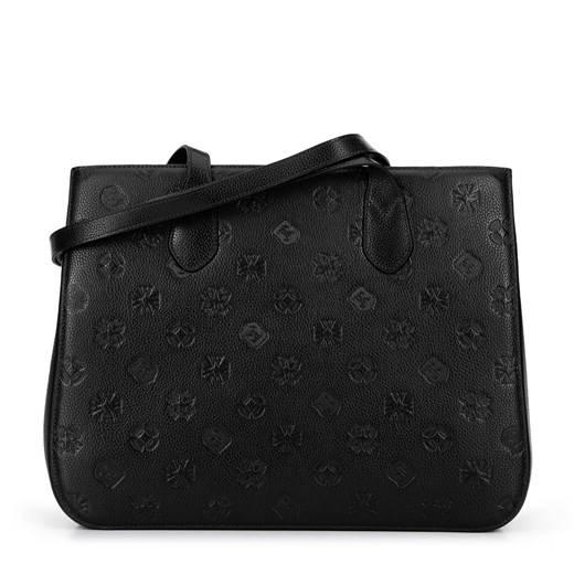 Damska shopperka skórzana monogramem czarna ze sklepu WITTCHEN w kategorii Torby Shopper bag - zdjęcie 174629692