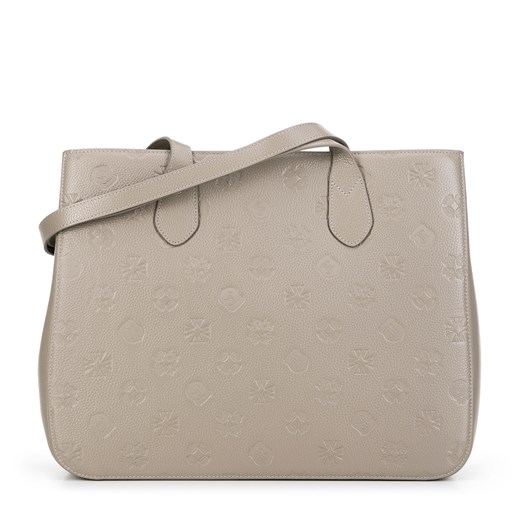 Damska shopperka skórzana monogramem beżowa ze sklepu WITTCHEN w kategorii Torby Shopper bag - zdjęcie 174629694