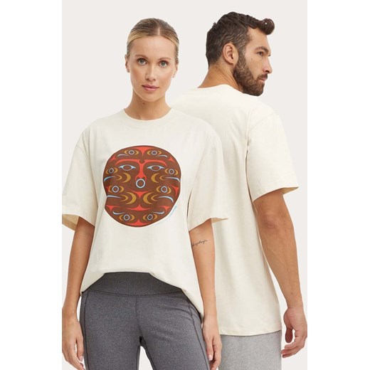 Fjallraven t-shirt Kanken Art kolor beżowy F12600218 ze sklepu ANSWEAR.com w kategorii T-shirty męskie - zdjęcie 174631031