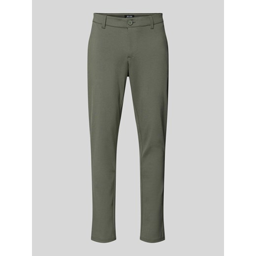 Spodnie materiałowe o kroju tapered fit z kieszeniami z tyłu model ‘MARK’ ze sklepu Peek&Cloppenburg  w kategorii Spodnie męskie - zdjęcie 174631121