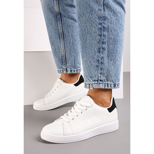 Biało-Czarne Płaskie Klasyczne Sneakersy Zeniefra ze sklepu born2be.pl w kategorii Buty sportowe damskie - zdjęcie 174632353