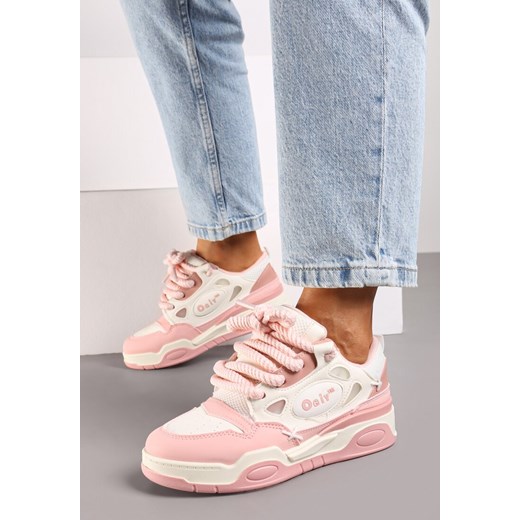 Born2be buty sportowe damskie sneakersy casual sznurowane na płaskiej podeszwie