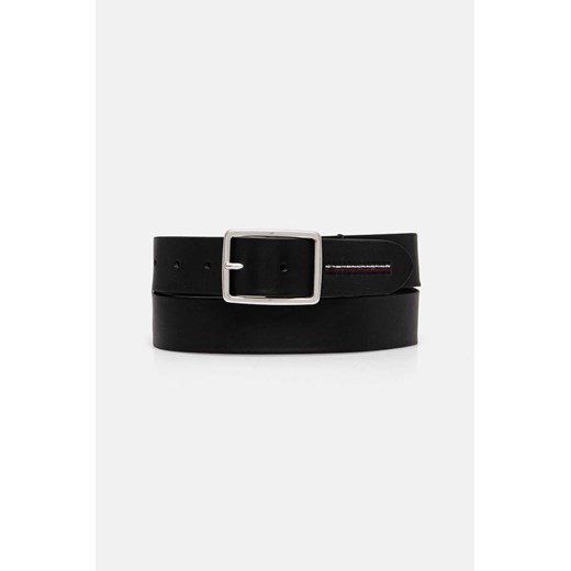 Tommy Hilfiger pasek skórzany męski kolor czarny AM0AM12825 ze sklepu ANSWEAR.com w kategorii Paski męskie - zdjęcie 174633510