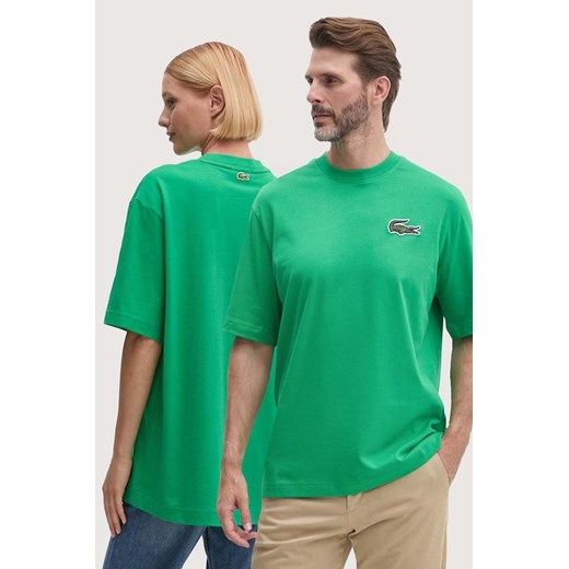 Lacoste t-shirt bawełniany kolor zielony z aplikacją ze sklepu ANSWEAR.com w kategorii T-shirty męskie - zdjęcie 174633550