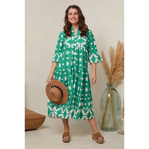 Curvy Lady Sukienka w kolorze zielono-białym ze sklepu Limango Polska w kategorii Sukienki - zdjęcie 174633901