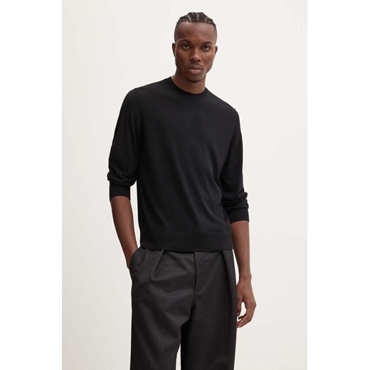 Theory sweter wełniany męski kolor czarny lekki J0781713 ze sklepu ANSWEAR.com w kategorii Swetry męskie - zdjęcie 174638132