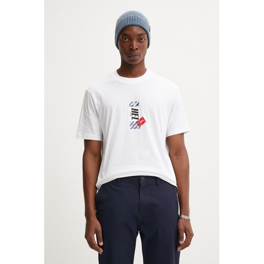 HUGO t-shirt bawełniany męski kolor biały z nadrukiem 50516738 ze sklepu ANSWEAR.com w kategorii T-shirty męskie - zdjęcie 174638150