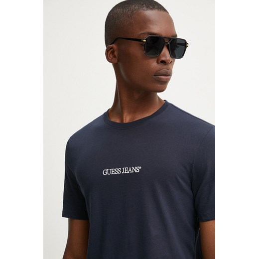 Guess Jeans t-shirt bawełniany męski kolor granatowy z aplikacją M4YI52 K8HM0 ze sklepu ANSWEAR.com w kategorii T-shirty męskie - zdjęcie 174638160