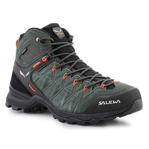 Buty Salewa Ms Alp Mate Mid Wp 61384-5400 zielone ze sklepu ButyModne.pl w kategorii Buty trekkingowe męskie - zdjęcie 174639230