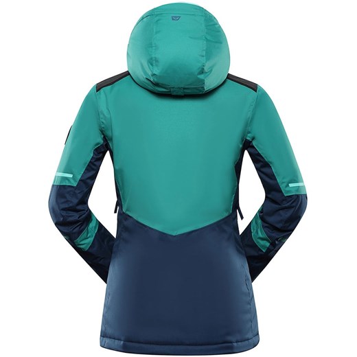 Kurtka damska Alpine Pro krótka turkusowa z kapturem sportowa 