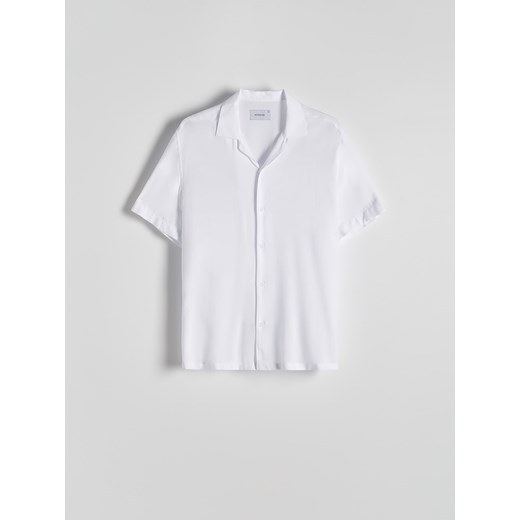 Reserved - Wiskozowa koszula comfort fit - biały Reserved S Reserved