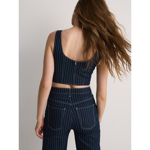 Bluzka damska Reserved casual w paski z elastanu 