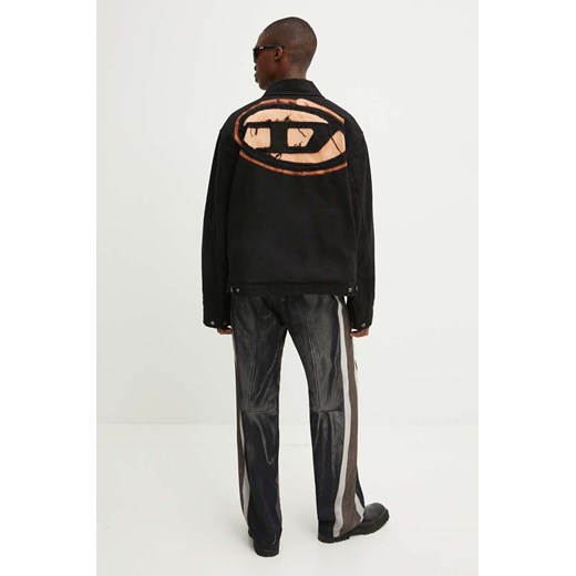Diesel kurtka jeansowa J-TAYLOR-BLEACH męska kolor czarny przejściowa oversize A14147.0LIBQ ze sklepu ANSWEAR.com w kategorii Kurtki męskie - zdjęcie 174646911