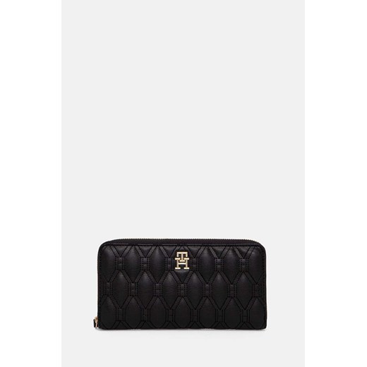 Tommy Hilfiger portfel damski kolor czarny AW0AW16578 ze sklepu ANSWEAR.com w kategorii Portfele damskie - zdjęcie 174647303