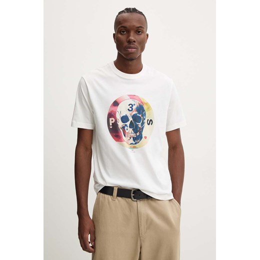PS Paul Smith t-shirt bawełniany męski kolor beżowy z nadrukiem M2R.220X.NP4800 ze sklepu ANSWEAR.com w kategorii T-shirty męskie - zdjęcie 174647701