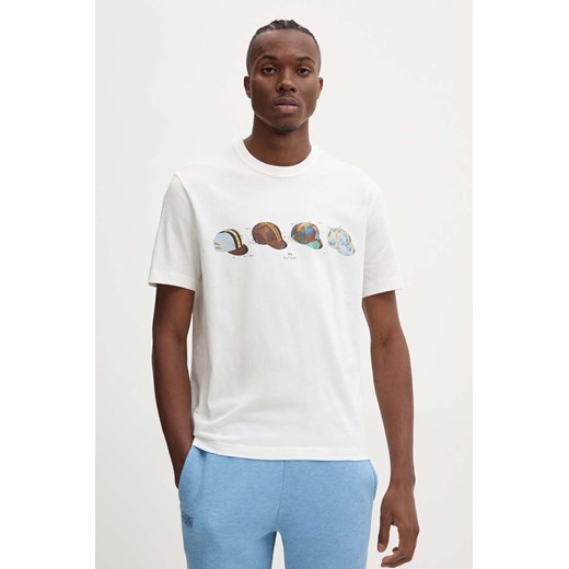 PS Paul Smith t-shirt bawełniany męski kolor beżowy z nadrukiem M2R.220X.NP4801 ze sklepu ANSWEAR.com w kategorii T-shirty męskie - zdjęcie 174647711