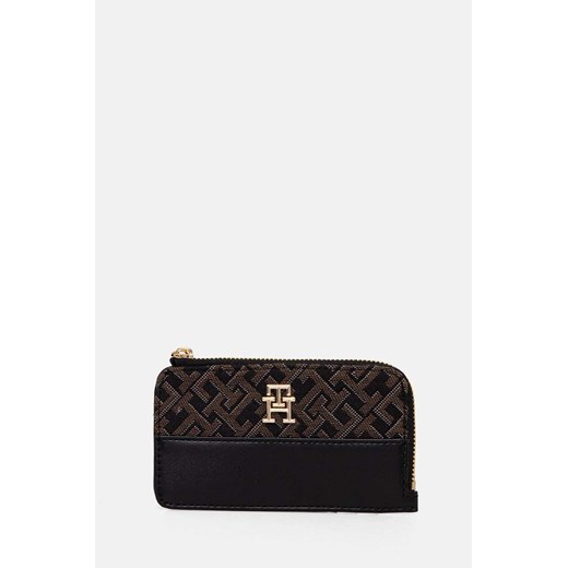 Tommy Hilfiger portfel damski kolor czarny AW0AW17152 ze sklepu ANSWEAR.com w kategorii Portfele damskie - zdjęcie 174651162